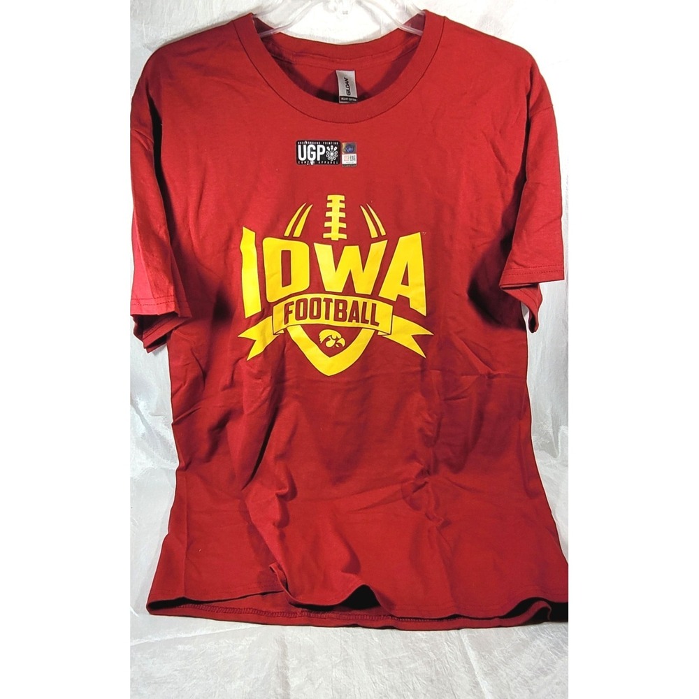 Gildan Heavy Cotton‎ UGP Campus Apparel Iowa Football T-Shirt - Red/Yellow - L